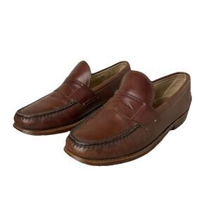 VTG Frye Brown Leather Penny Loafers Dress Shoes Men Sz 8.5 M Preppy Heritage